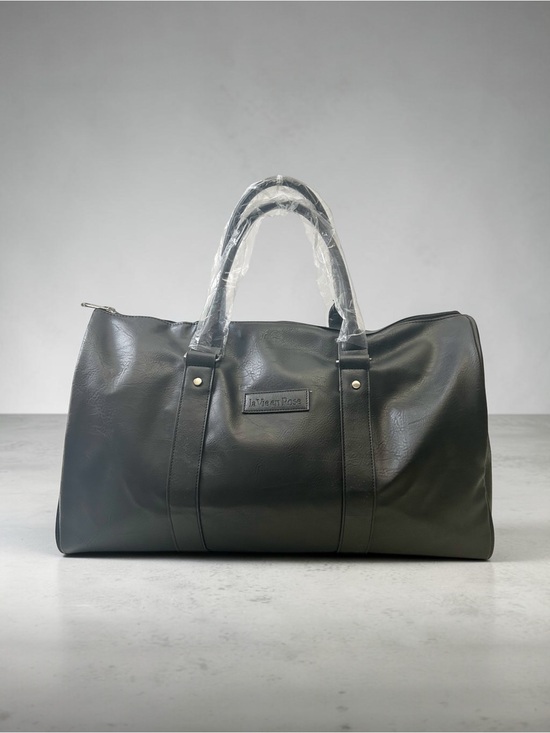 La Vie En Rose Handbags - Black Faux Leather Weekender Bag Travel Duffel